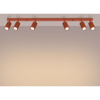 Sollux Lighting Karbon lampa podsufitowa 6x10 W czerwona SL.1642