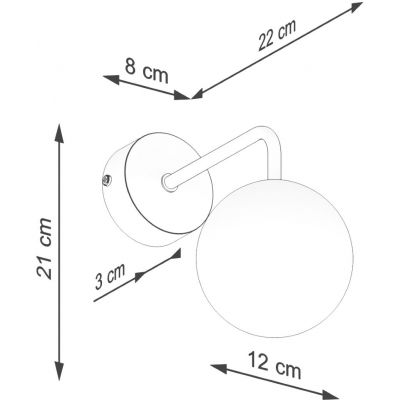 Sollux Lighting Astral kinkiet 1x8 W biały-czarny SL.1661