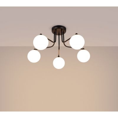 Sollux Lighting Astral lampa podsufitowa 5x8 W biała-czarna SL.1663