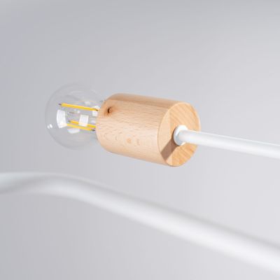 Sollux Lighting Timbo lampa podsufitowa 8x15 W biała-drewno SL.1667