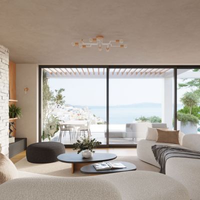 Sollux Lighting Timbo lampa podsufitowa 8x15 W biała-drewno SL.1667