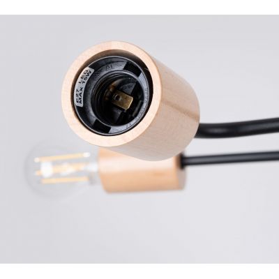 Sollux Lighting Timbo lampa podsufitowa 8x15 W czarna-drewno SL.1671