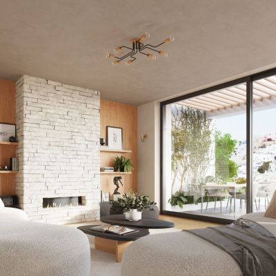 Sollux Lighting Timbo lampa podsufitowa 8x15 W czarna-drewno SL.1671