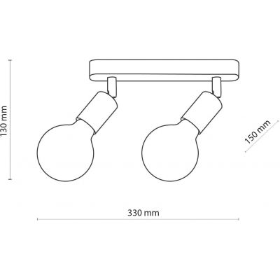 TK Lighting Simply lampa podsufitowa 2x15W biały/jasne drewno 4747