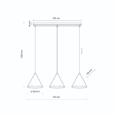 TK Lighting Cono lampa wisząca 3x15 W biała 10011