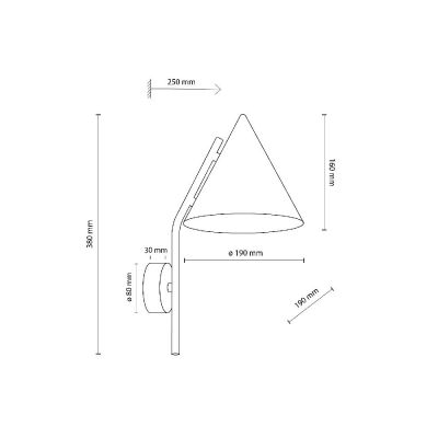 TK Lighting Cono kinkiet 1x15 W czarny 10041