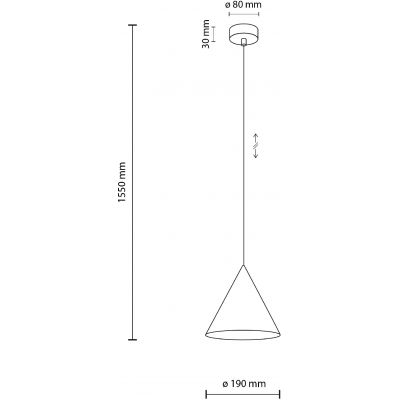 TK Lighting Cono lampa wisząca 1x15 W biała 10007