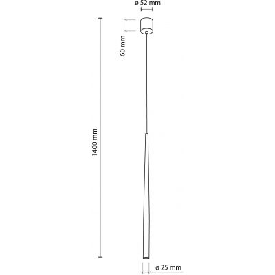 TK Lighting Piano lampa wisząca 1x8 W czarna 10112