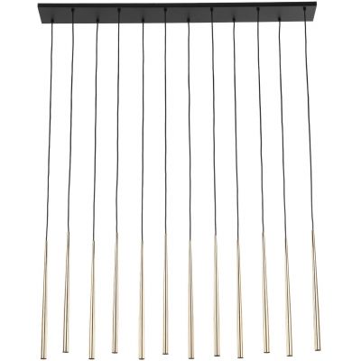 TK Lighting Piano lampa wisząca 12x8 W czarna-złota 10118