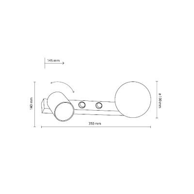 TK Lighting Vox kinkiet 2x10 W czarny 10148