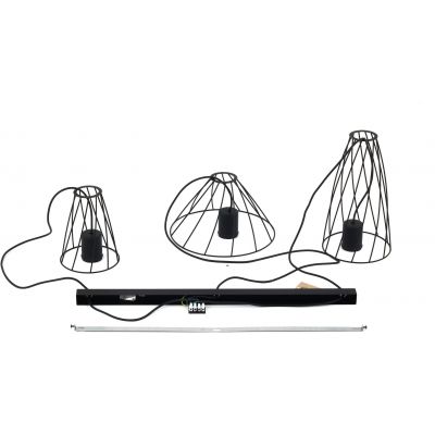 TK Lighting Modesto lampa wisząca 3x10 W czarna 10149