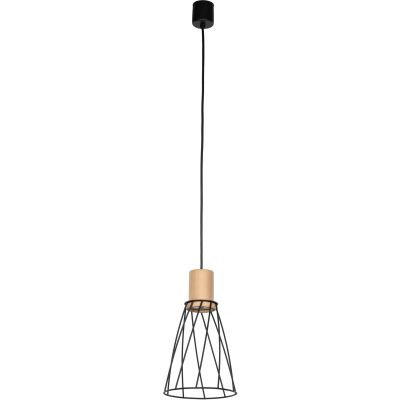 TK Lighting Modesto lampa wisząca 1x10 W czarna-drewno 10155