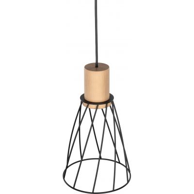 TK Lighting Modesto lampa wisząca 1x10 W czarna-drewno 10155