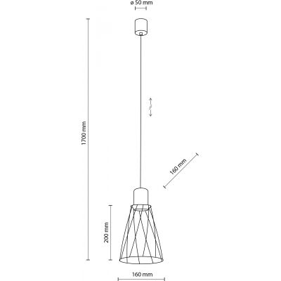 TK Lighting Modesto lampa wisząca 1x10 W czarna-drewno 10155