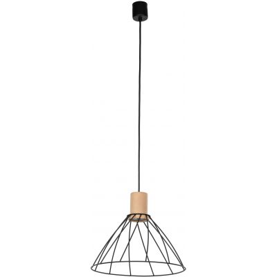 TK Lighting Modesto lampa wisząca 1x10 W czarna-drewno 10156