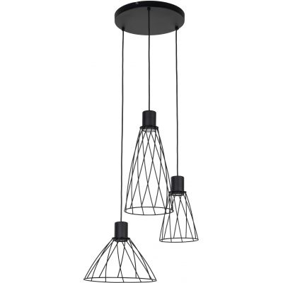 TK Lighting Modesto lampa wisząca 3x10 W czarna 10187