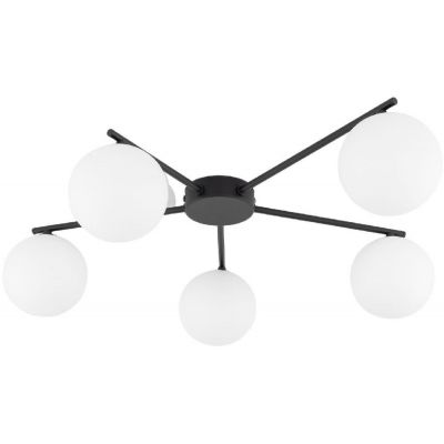 TK Lighting Elton lampa podsufitowa 5x8 W czarna 10262