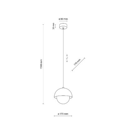 TK Lighting Bono lampa wisząca 1x8 W żółta 10265