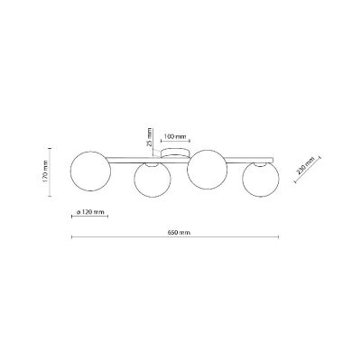 TK Lighting Estera lampa podsufitowa 4x8 W drewno 10270