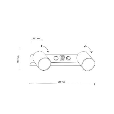 TK Lighting Top kinkiet 2x10 W biały 10276