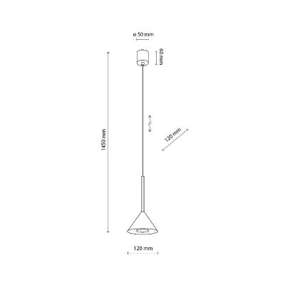 TK Lighting Cono lampa wisząca 1x10 W czarna 10304