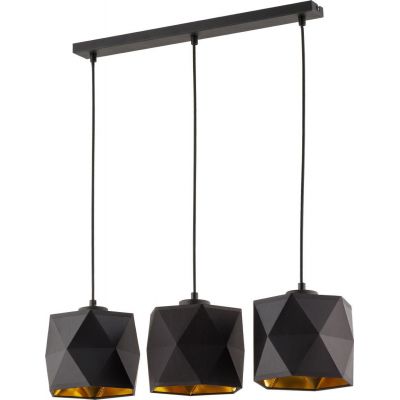 TK Lighting Siro Black lampa wisząca 3x15W czarna/złota 1044