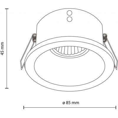 TK Lighting Opti Black lampa do zabudowy 1x10 W czarna 10577