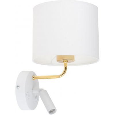 TK Lighting Richi kinkiet 1x60W+1x6W biały/złoty 1370