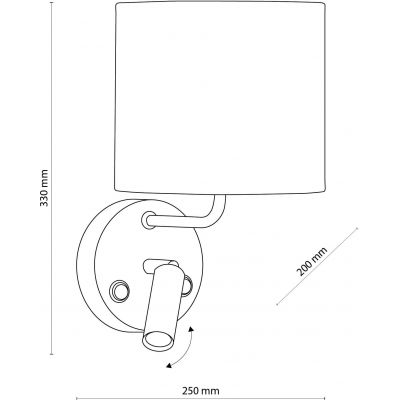 TK Lighting Richi kinkiet 1x60W+1x6W biały/złoty 1370