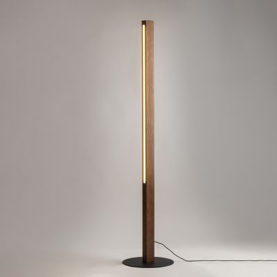 TK Lighting Teo lampa stojąca 1x36W LED ciemne drewno/czarny 1410