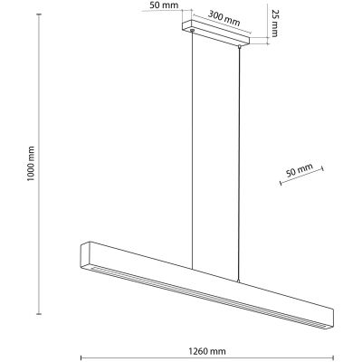 TK Lighting Teo lampa wisząca 1x36W LED jasne drewno/czarny 1448