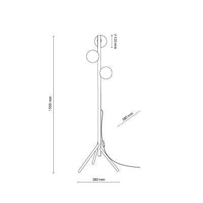 TK Lighting Estera lampa stojąca 3x8 W drewno 16045