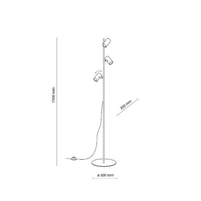 TK Lighting Top lampa stojąca 3x10 W czarna 16064