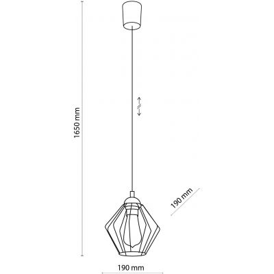 TK Lighting Galaxy lampa wisząca 1x15W czarna/miedziana 1642