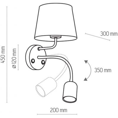 TK Lighting Maja kinkiet 2x60 W biały 2535