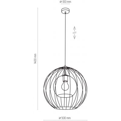 TK Lighting Universo lampa wisząca 1x15 W czarna 2552