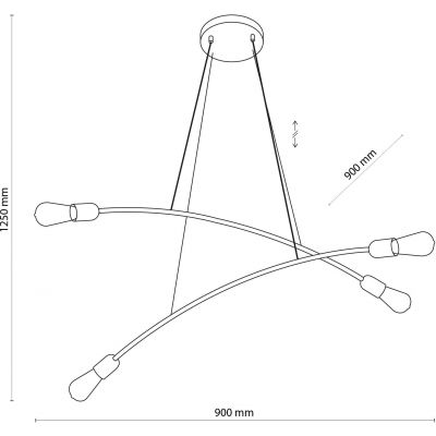 TK Lighting Helix lampa wisząca 4x15W czarna 2724