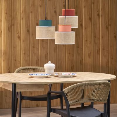 TK Lighting Duo Juta lampa wisząca 3x15W czarny/mix kolorów 2759