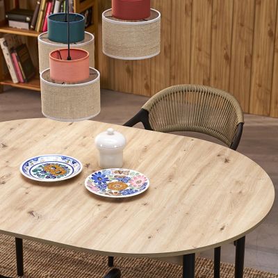 TK Lighting Duo Juta lampa wisząca 3x15W czarny/mix kolorów 2759