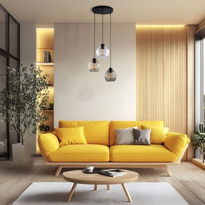 TK Lighting Cubus lampa wisząca 3x15 W czarna 2831