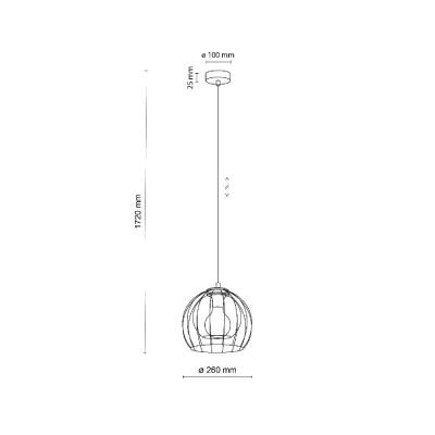 TK Lighting Universo lampa wisząca 1x15 W czarna 3154