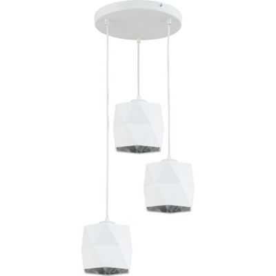 TK Lighting Siro White lampa wisząca 3x15W biała/srebrna 3250