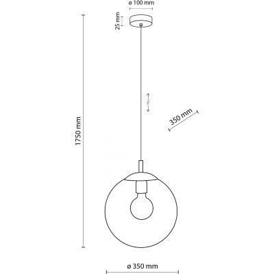 TK Lighting Esme lampa wisząca 1x15W czarny/przezroczysty 3268