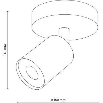 TK Lighting Top lampa podsufitowa 1x10W czarny/drewno 3290