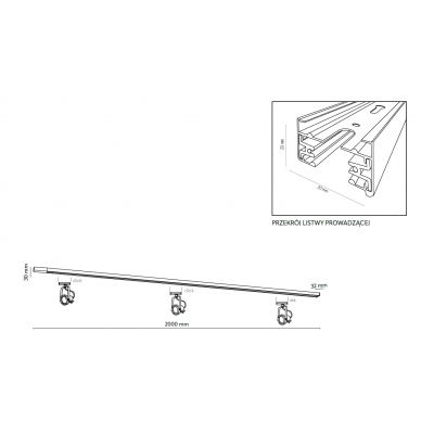 TK Lighting Tracer szynoprzewód czarny 3601