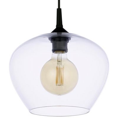 TK Lighting Coral lampa wisząca 1x60W przezroczysta/czarna 4017
