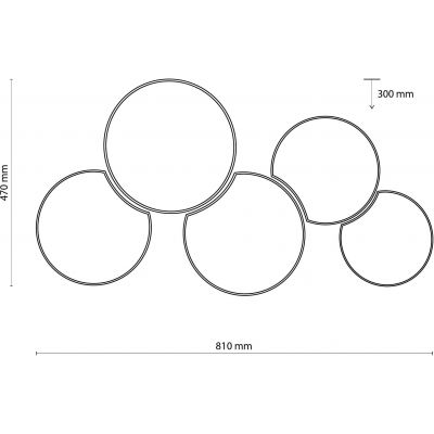 TK Lighting Mona lampa podsufitowa 5x15W szary/czarny 4185