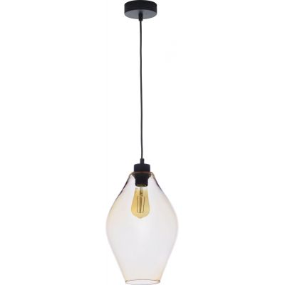 TK Lighting Tulon lampa wisząca 1x60W bursztyn/czarny 4191