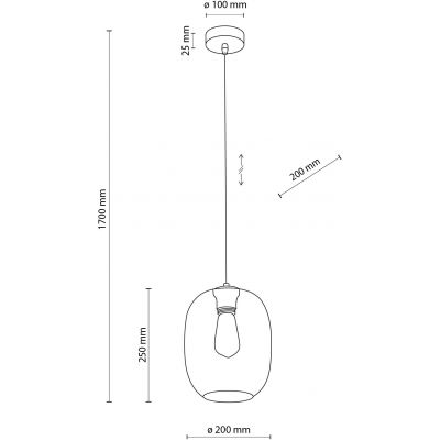 TK Lighting Elio lampa wisząca 1x15W czarny 4339