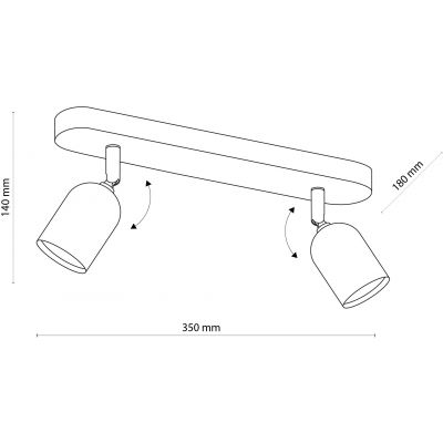 TK Lighting Top lampa podsufitowa 2x10W chrom/biały 4412